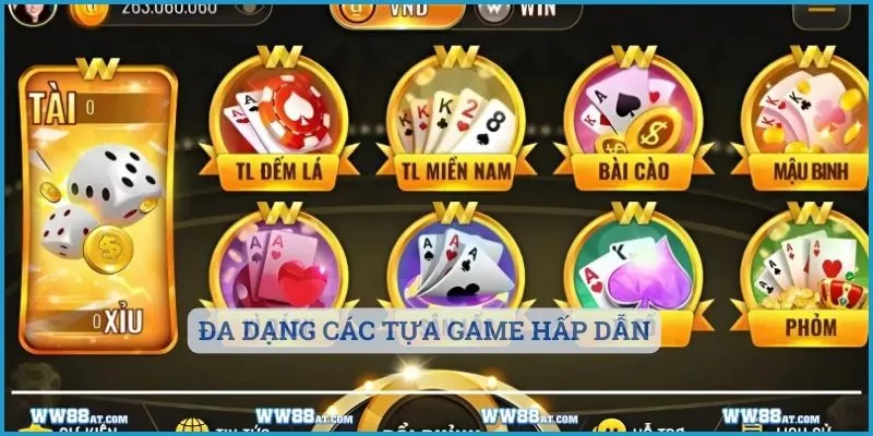 Đa dạng các tựa game hấp dẫn